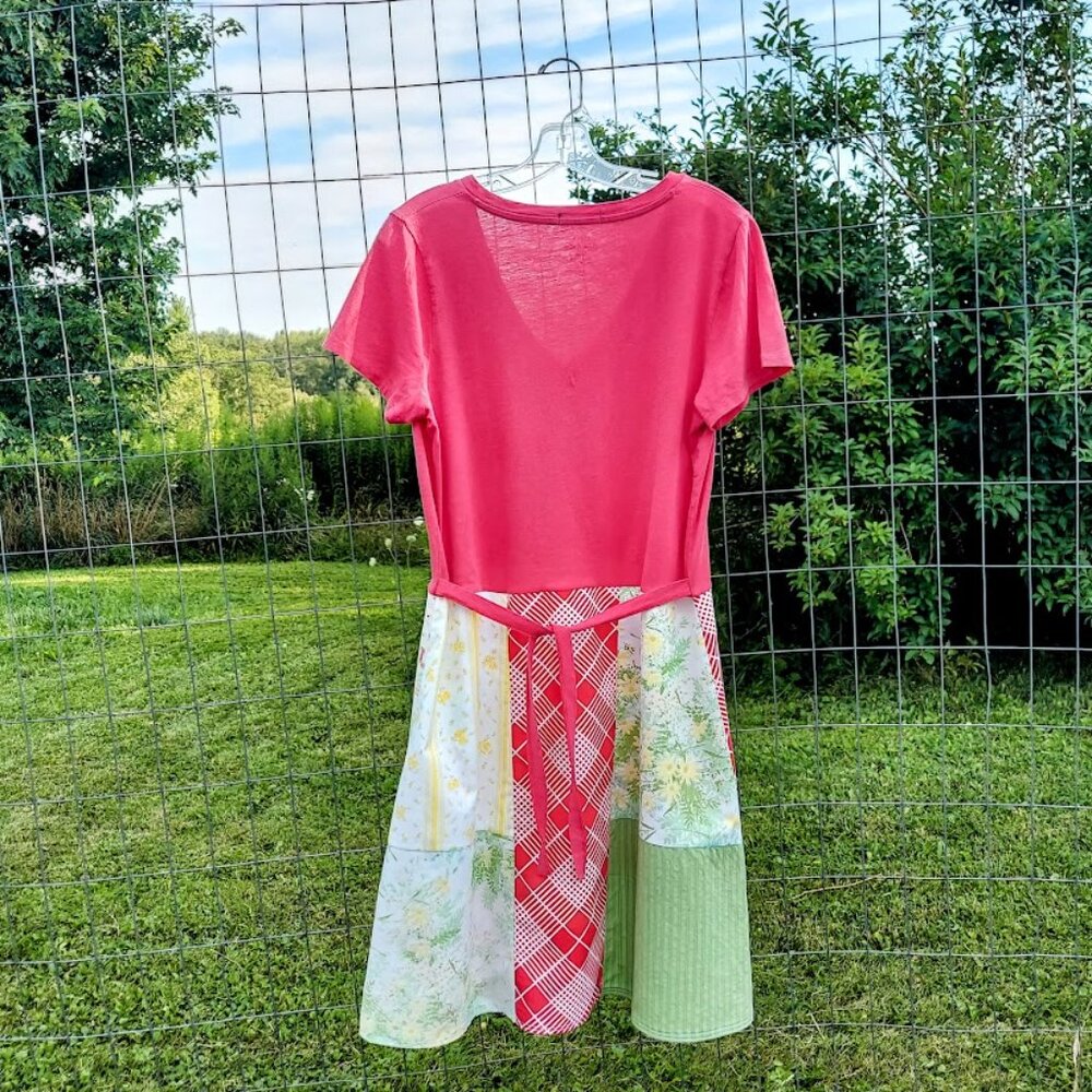 Upcycled Patchwork Strawberry Shortcake Dress L - image 4